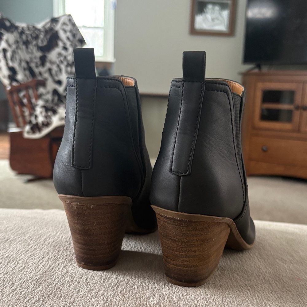 Black Leather Ankle Boots - Picture 4 of 8